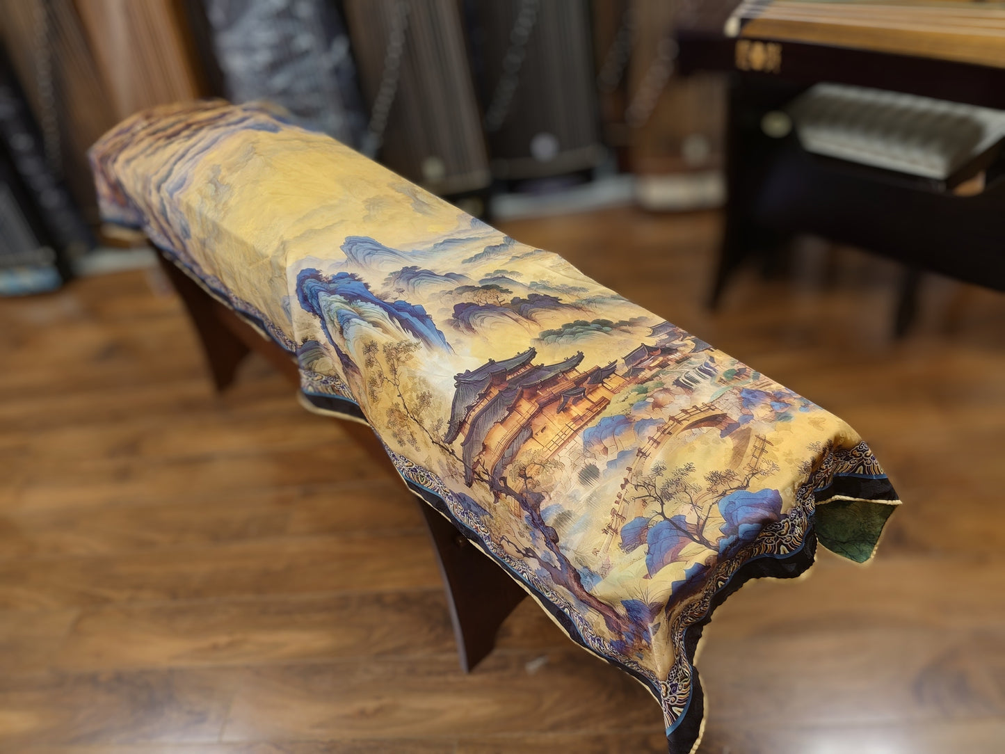 Silk Guzheng Cover – Chinese Landscape Design