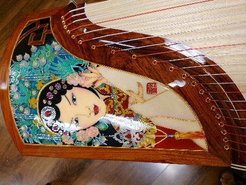 Changge Elite Carved-Out Cloisonné Guzheng "The Drunken Beauty" 长歌牌纯手工掐法珐琅挖筝"贵妃醉酒"