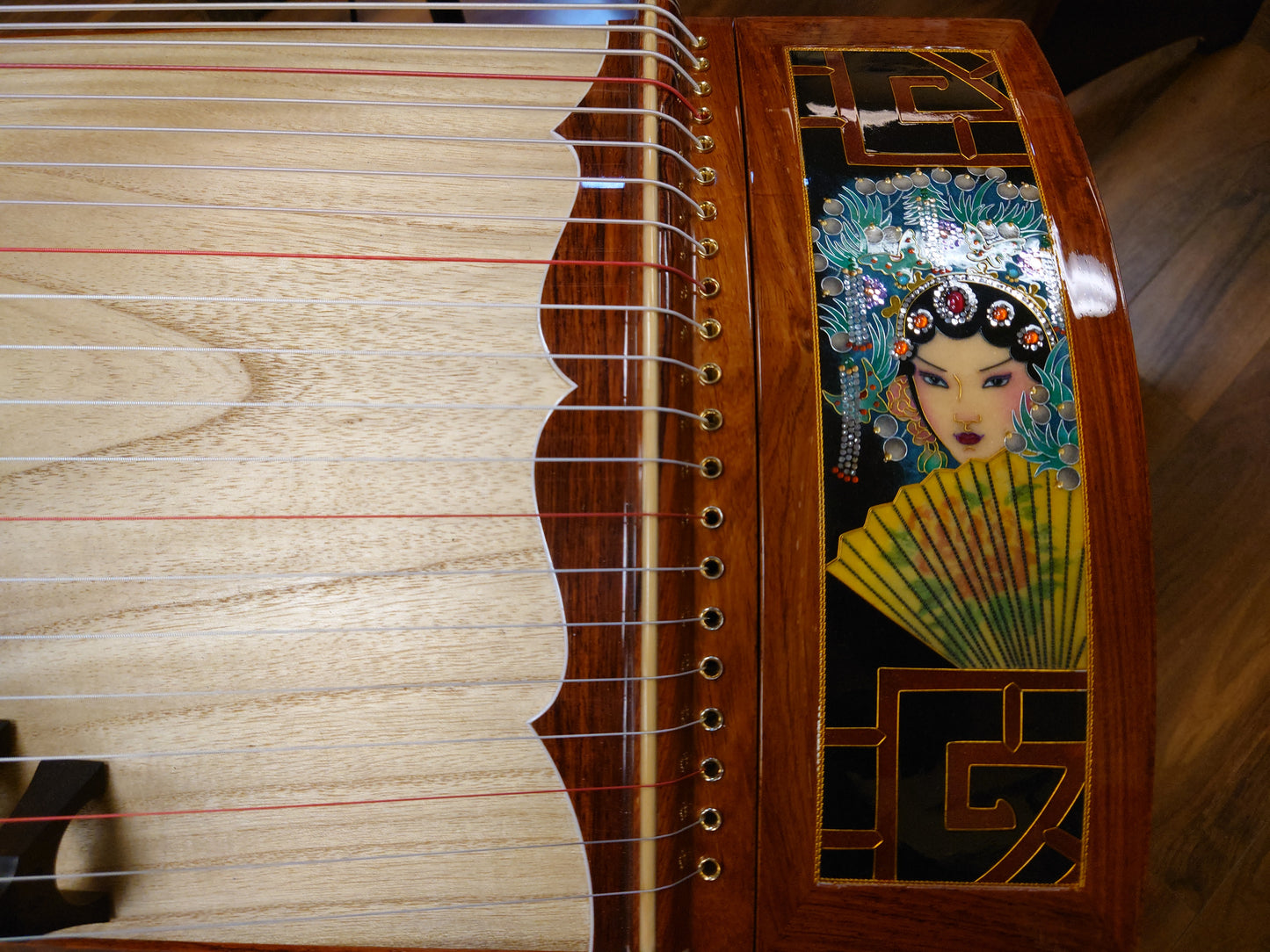 Changge Elite Carved-Out Cloisonné Guzheng "The Drunken Beauty" 长歌牌纯手工掐法珐琅挖筝"贵妃醉酒"