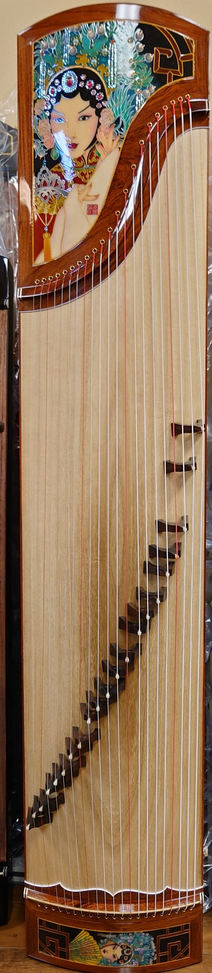 Changge Elite Carved-Out Cloisonné Guzheng "The Drunken Beauty" 长歌牌纯手工掐法珐琅挖筝"贵妃醉酒"
