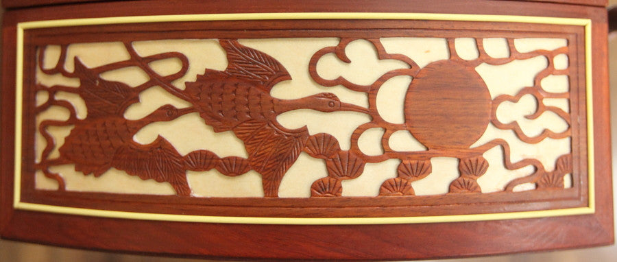 Dunhuang 696D African Padauk Guzheng "Duo Crane Facing the Sun" 敦煌牌非檀木古筝"双鹤朝阳"