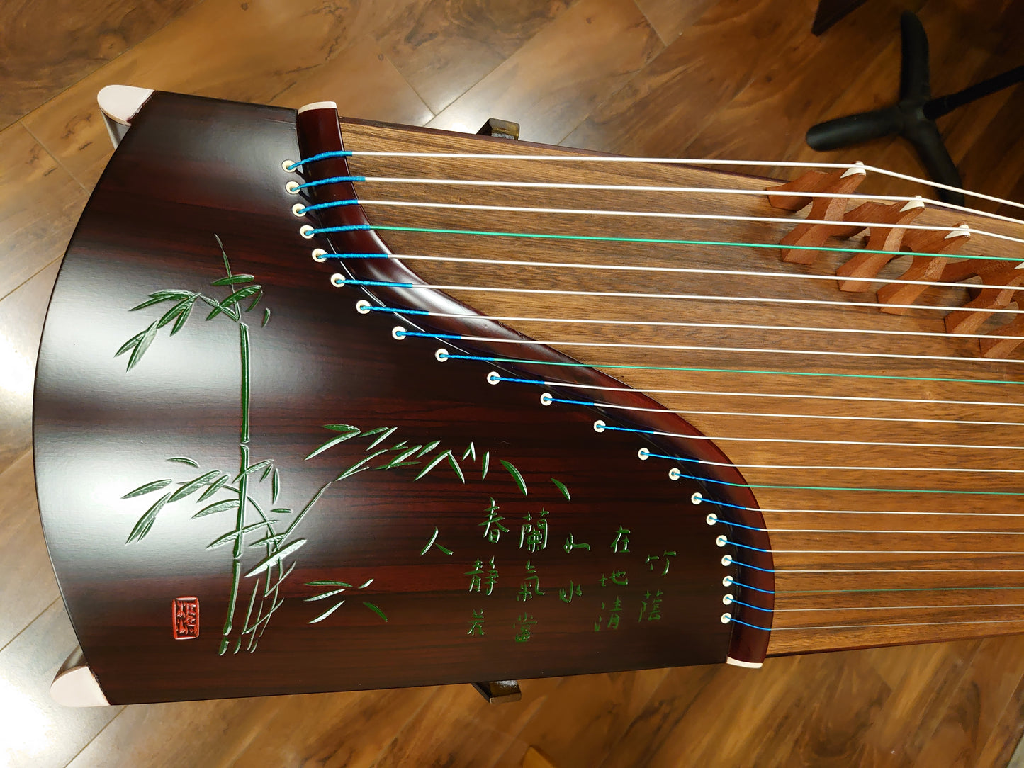 53" Sound of China Rosewood Guzheng "Bamboo & Orchid" 唐韵牌135cm诗画旅行筝"竹园兰语"