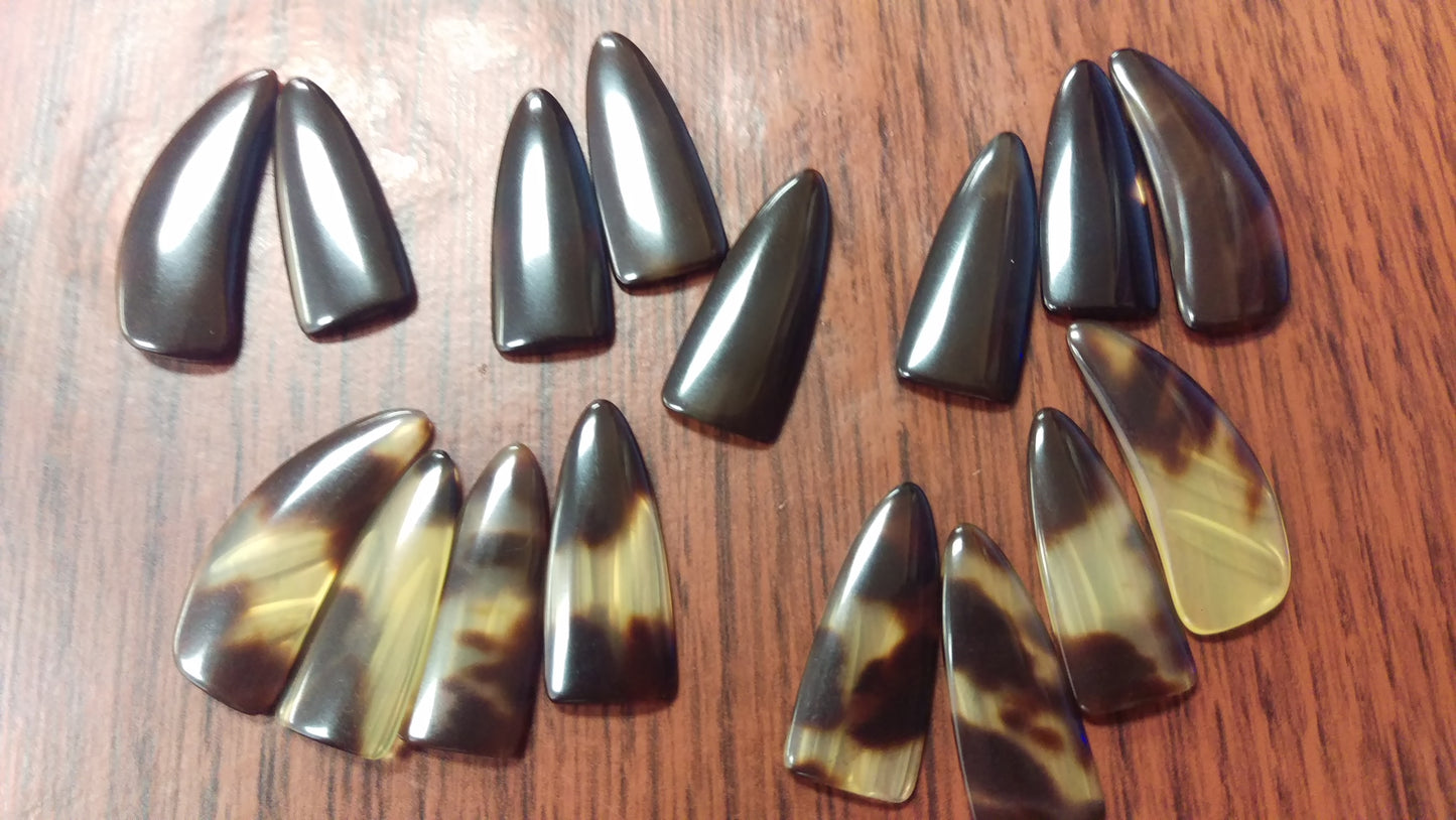 Professional Guzheng Picks with Double Grooves - Both Hands Thickness 2.6mm