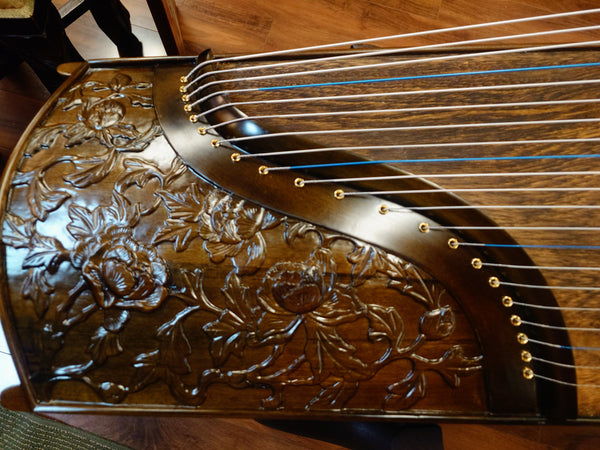 Sound of China Concert Carved-Out Golden-Thread Nanmu Guzheng "Enchanted Rose"