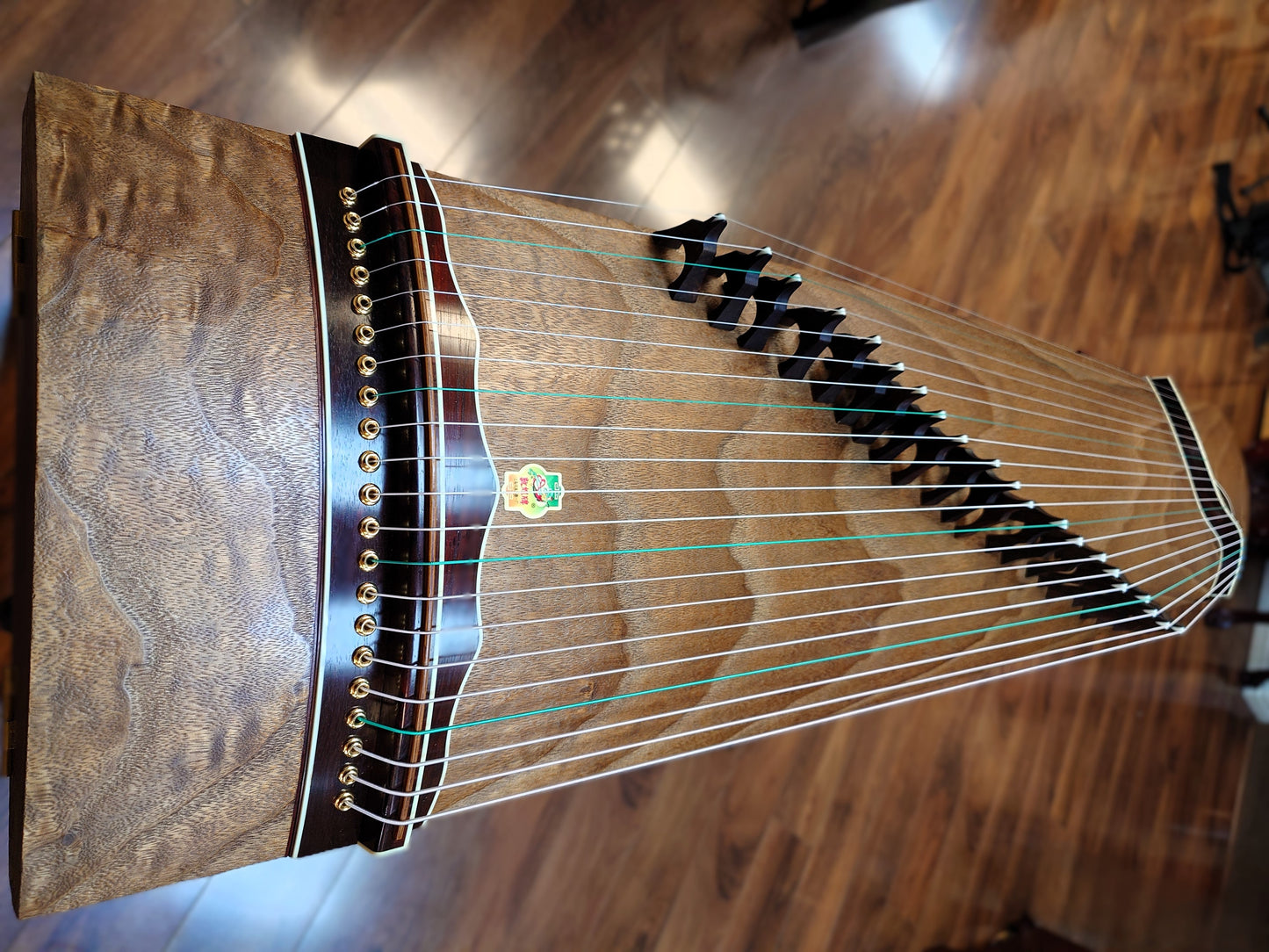 Dunhuang Red Sandalwood  Carved-out Guzheng 23996989W "Natural Essence"敦煌牌限量版小叶紫檀整挖筝“天然存真”