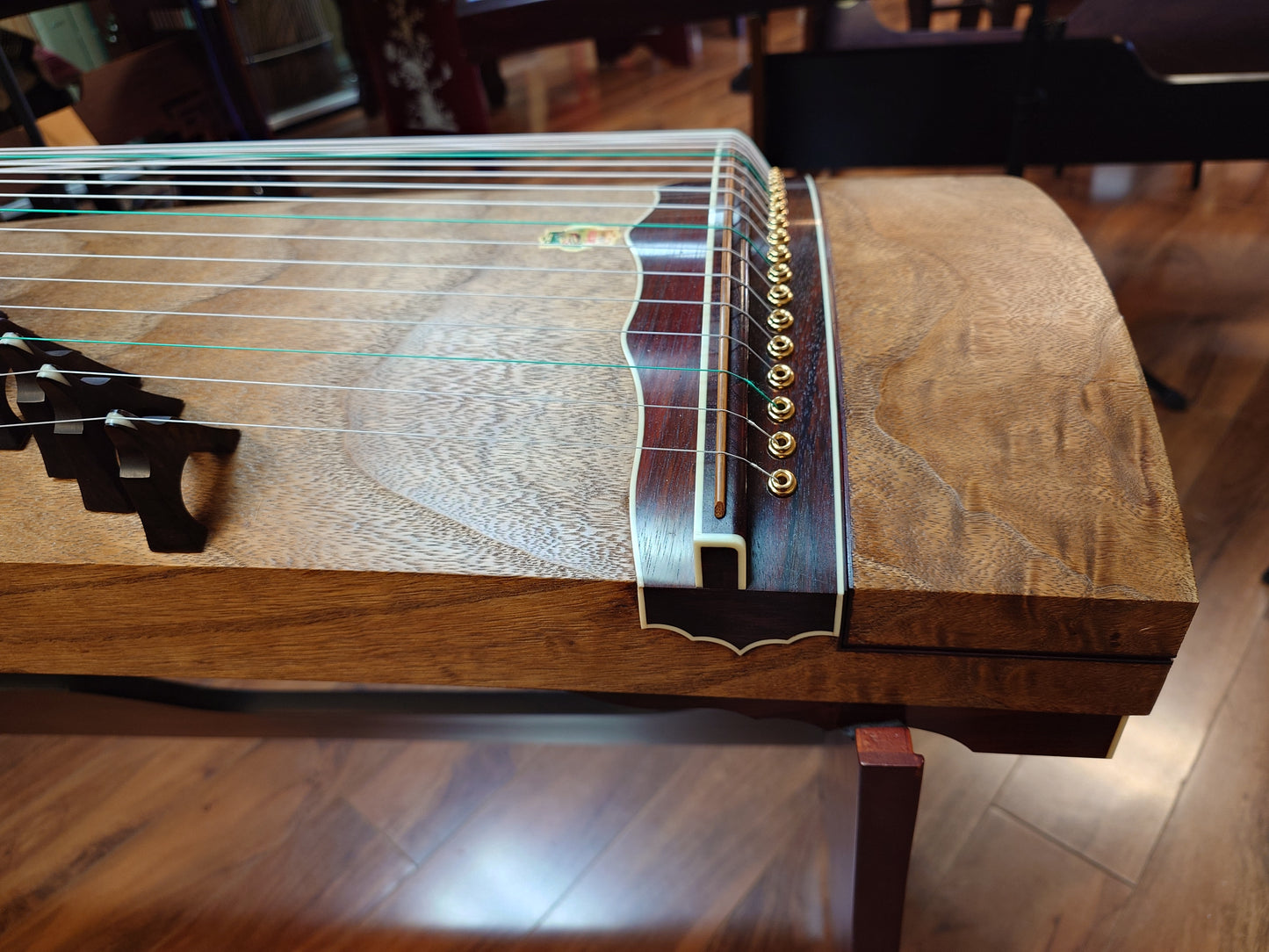 Dunhuang Red Sandalwood  Carved-out Guzheng 23996989W "Natural Essence"敦煌牌限量版小叶紫檀整挖筝“天然存真”