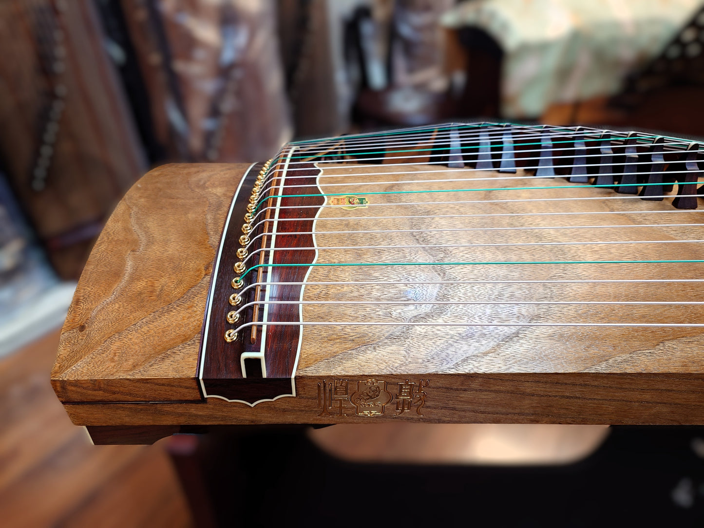 Dunhuang Red Sandalwood  Carved-out Guzheng 23996989W "Natural Essence"敦煌牌限量版小叶紫檀整挖筝“天然存真”