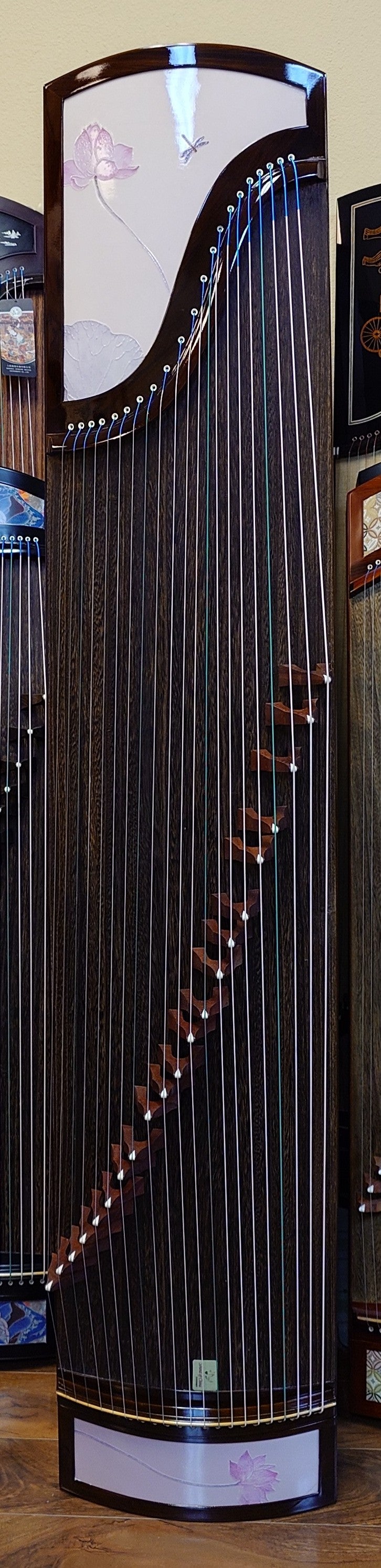 Sound of China Padauk Guzheng "Lotus & Dragonfly" 唐韵牌花梨木古筝"蜻蜓戏荷"