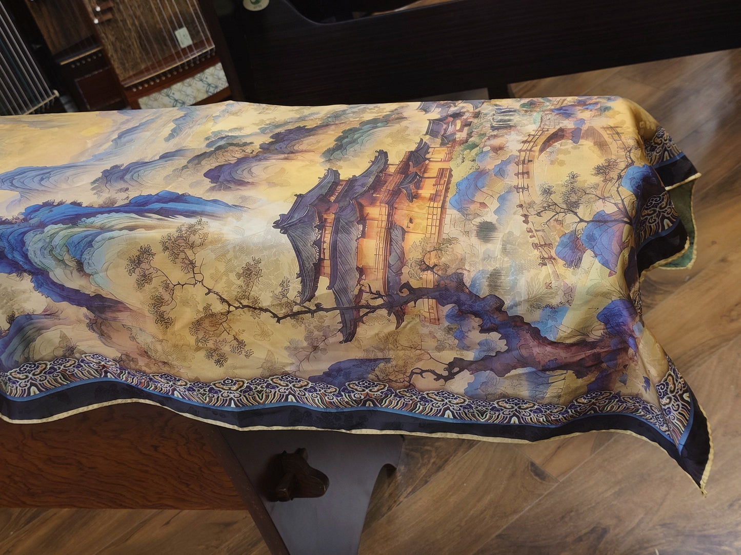 Silk Guzheng Cover – Chinese Landscape Design