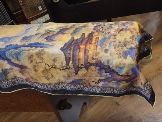 Silk Guzheng Cover – Chinese Landscape Design