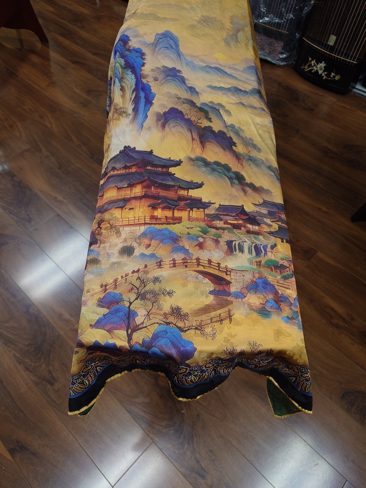Silk Guzheng Cover – Chinese Landscape Design