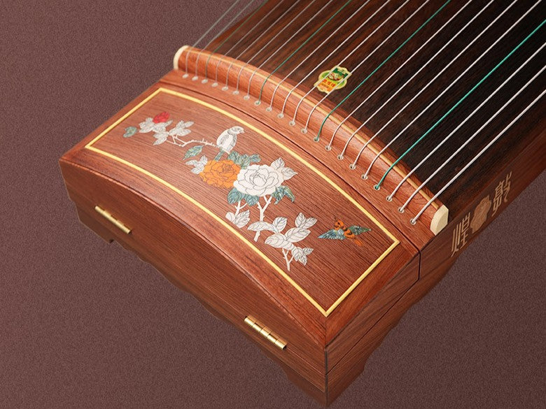 Dunhuang 694L Bubinga Guzheng "Five Colors of Auspiciousness" 敦煌牌特氏古夷苏木"五彩呈祥"