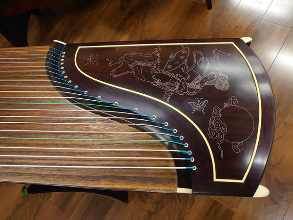 Dunhuang Indian Rosewood 698J Guzheng "Lady Baocai Chasing Butterflies"