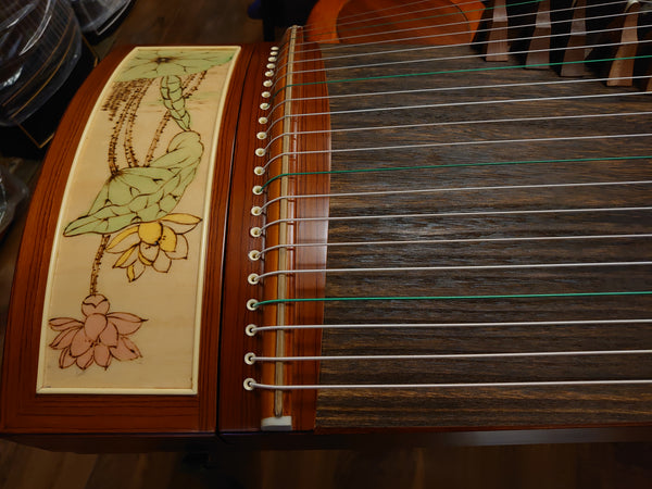 Tiansheng Rosewood Guzheng with  Chinese Painting "Lotus"